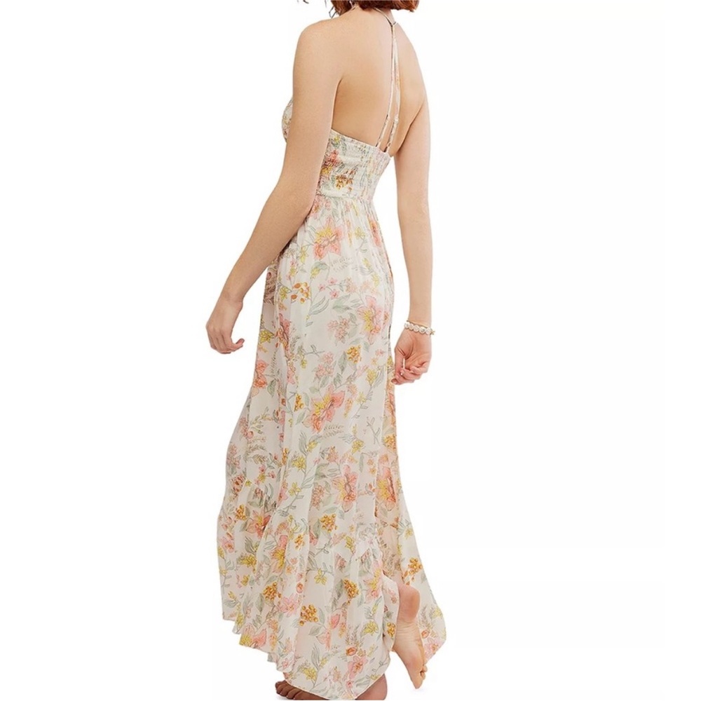 Free People Floral Midi Dress - White and Pink - Picture 2 of 9